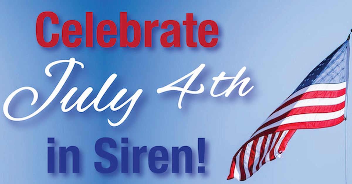 Siren’s 4th of July Parade Grand Marshalls Rick and Jacky Anderson are